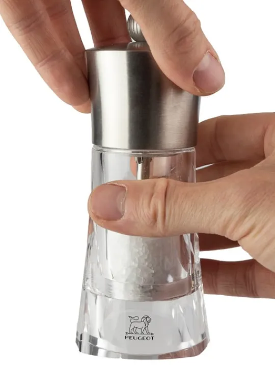 Fashion Ouessant Manual salt mill in stainless steel and acrylic 14 cm - 5,5in. Salt | Salt Mills