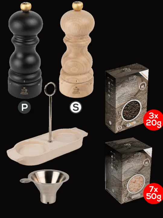 Clearance Pack parisrama u'select and natural 6in Duo of u'select wooden pepper and salt mills with stainless steel funnel For The Host With The Most | For The Foodie