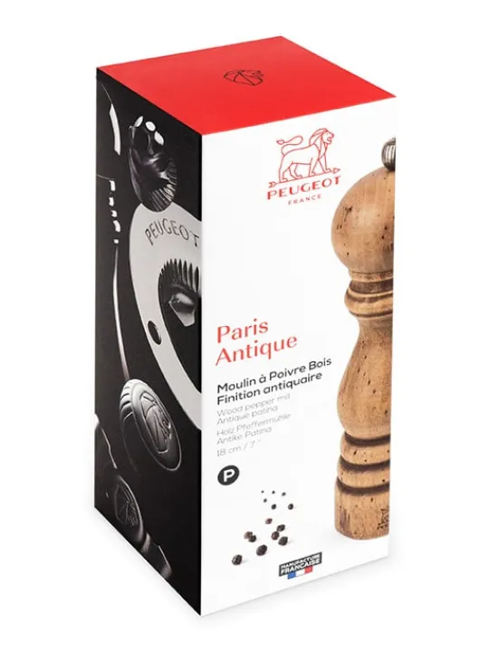Fashion Paris antique Manual beechwood pepper mill with antique finish, 18cm Pepper | Pepper Mills