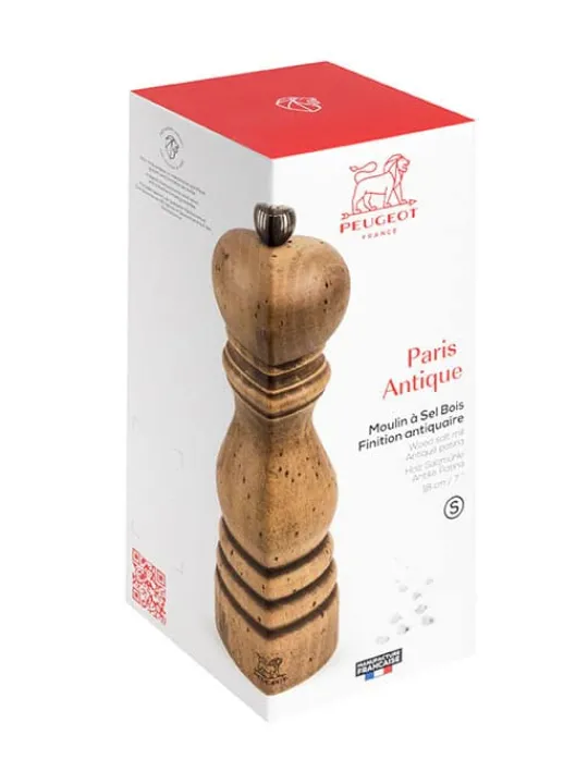 Flash Sale Paris antique Manual beechwood salt mill with antique finish, 18cm Salt | Salt Mills