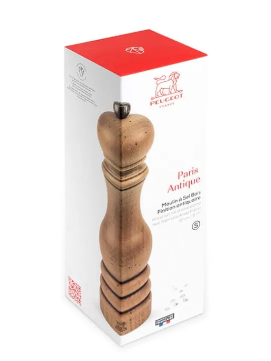 Flash Sale Paris antique Manual salt mill in beechwood with antique finish, 22cm Salt | Salt Mills
