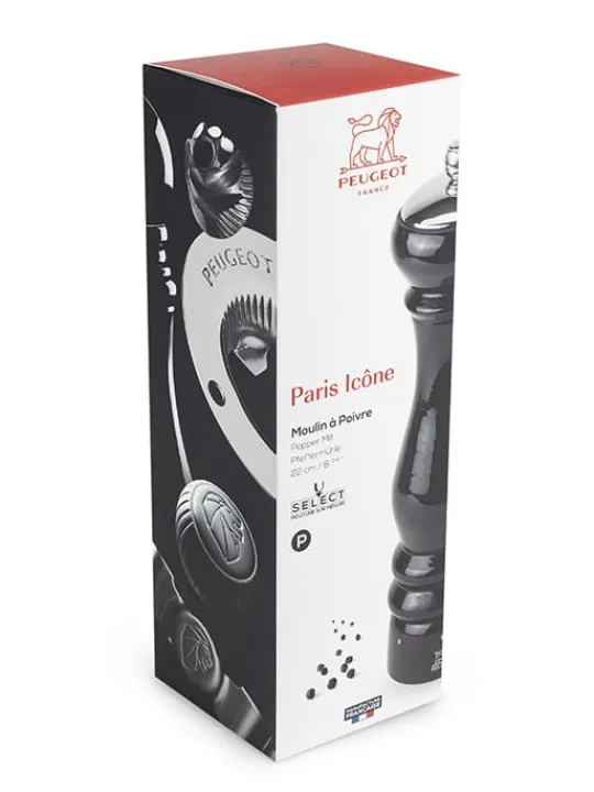 Discount Paris icône u'select manual wooden pepper mill in black gloss, 22cm Pepper | Pepper Mills