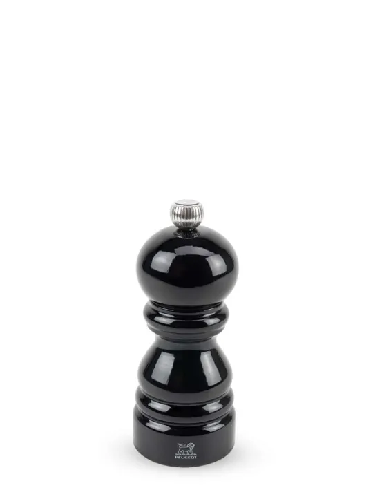 Outlet Paris Manual wooden pepper mill in black gloss, 12cm Pepper | Pepper Mills