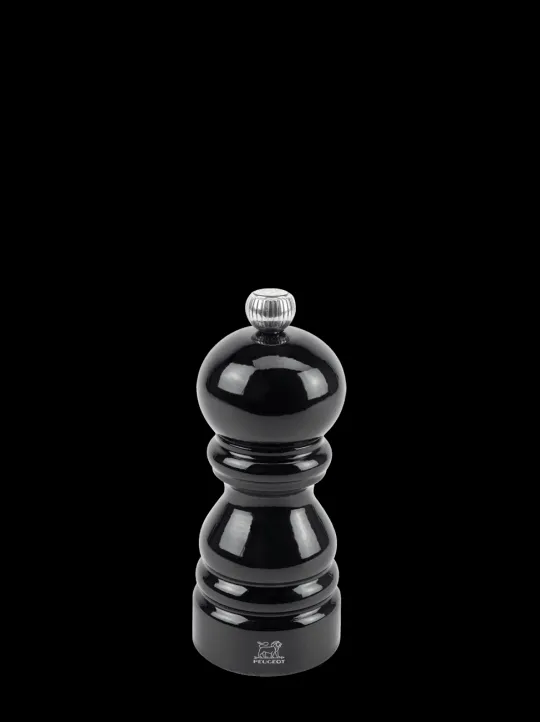 Outlet Paris Manual wooden pepper mill in black gloss, 12cm Pepper | Pepper Mills