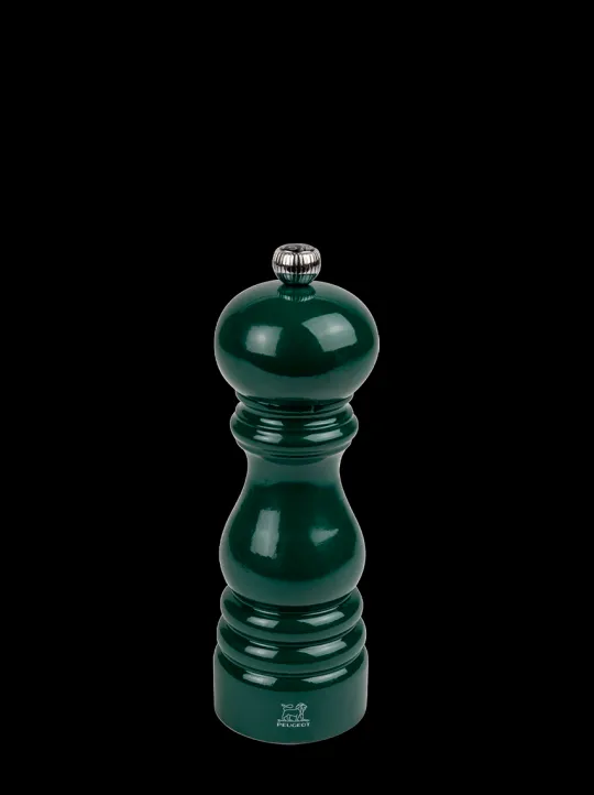 Best Paris Manual wooden salt mill in forest green gloss, 18cm Salt | Salt Mills