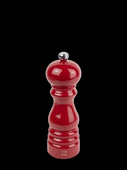 Outlet Paris Manual wooden salt mill in passion red gloss, 18cm Salt | Salt Mills