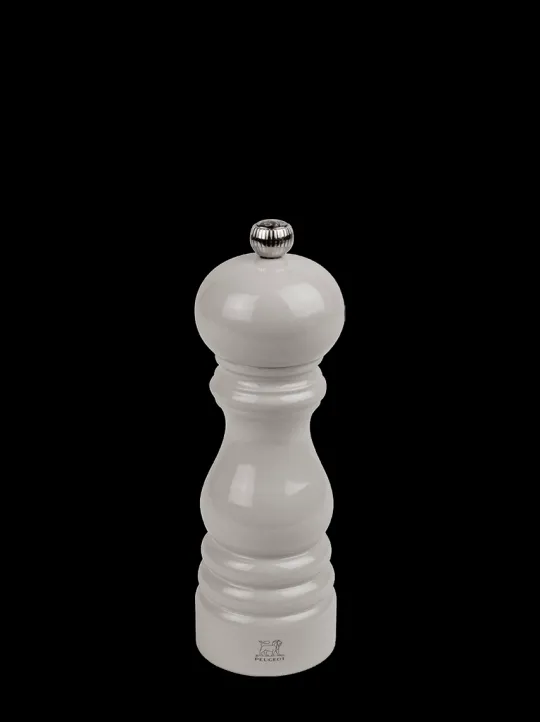 Store Paris Manual wooden salt mill in pearl grey gloss, 18cm Salt | Salt Mills