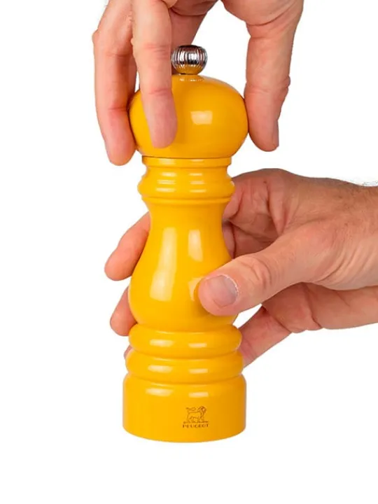 Fashion Paris Manual wooden salt mill in saffron gloss, 18cm Salt | Salt Mills