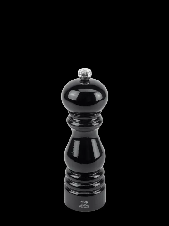 Outlet Paris Manual wooden salt mill with a black lacquered finish, 18cm Salt | Salt Mills