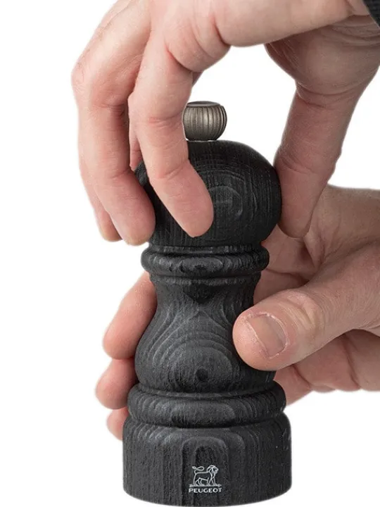 Best Paris nature black Manual upcycled wooden pepper mill in black, 40cm Pepper | Pepper Mills