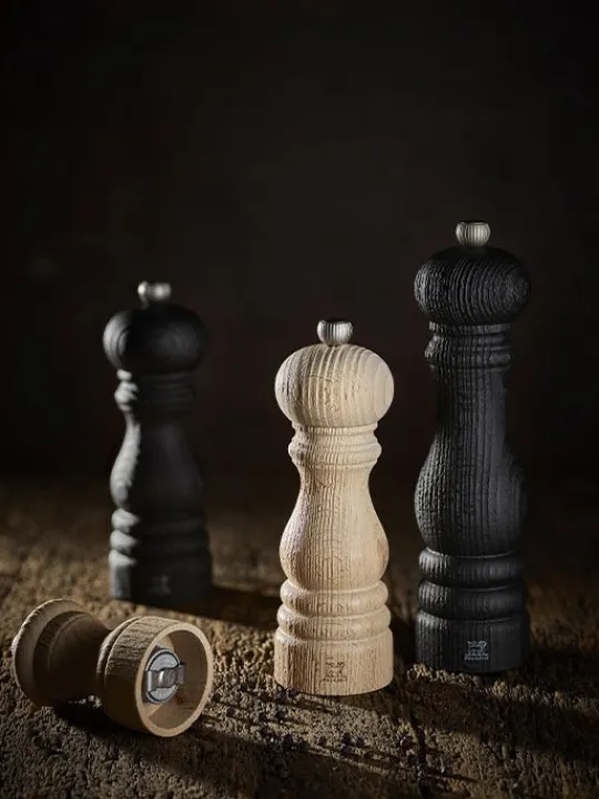 Best Paris nature black Manual upcycled wooden pepper mill in black, 40cm Pepper | Pepper Mills