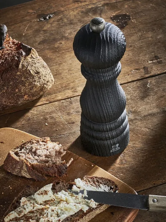 Best Paris nature black Manual upcycled wooden pepper mill in black, 40cm Pepper | Pepper Mills
