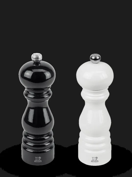 Discount Paris Salt and pepper mill set, black and white lacquer, 18cm – 8.75 in. Salt | Salt & Pepper Mill Sets