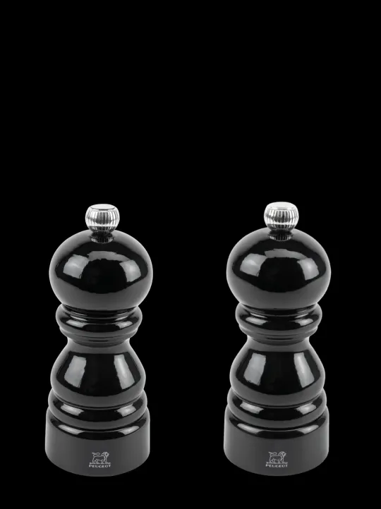 Clearance Paris Salt and pepper mill set in black gloss, 12cm Salt | Salt & Pepper Mill Sets