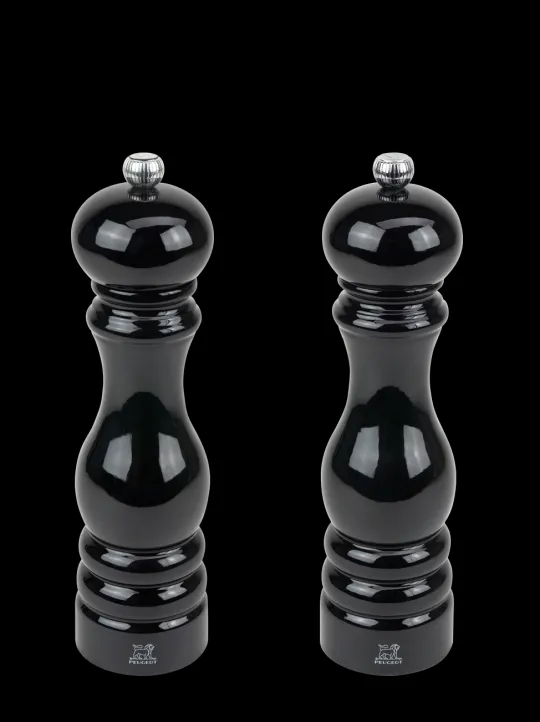 Best Sale Paris Salt and pepper wood mill set, black lacquer, 22cm – 8.75 in. Salt | Salt & Pepper Mill Sets