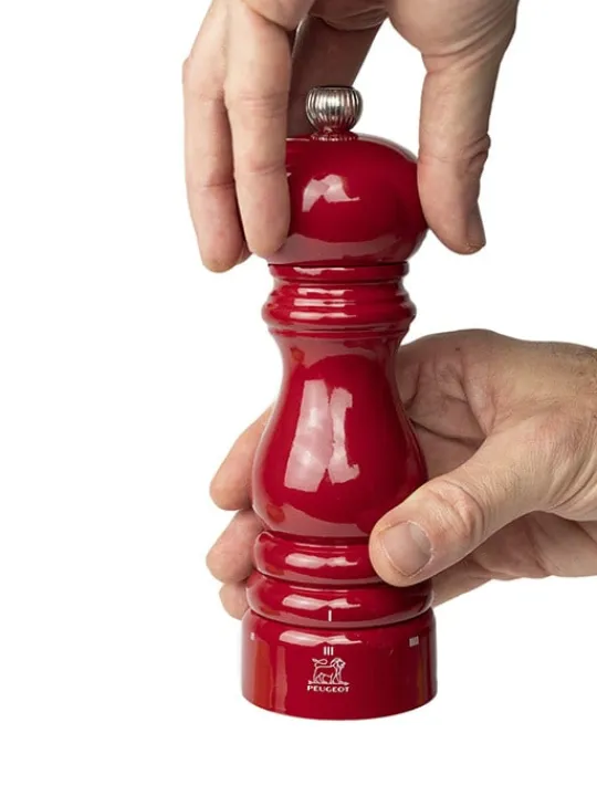 Shop Paris u'select Manual wooden salt mill in passion red gloss, u'select, 18cm - 7in For The Foodie | Salt