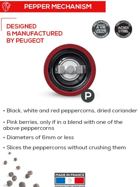 Outlet Paris u'select U'select manual wooden pepper mill in gloss, 22cm Pepper | Pepper Mills