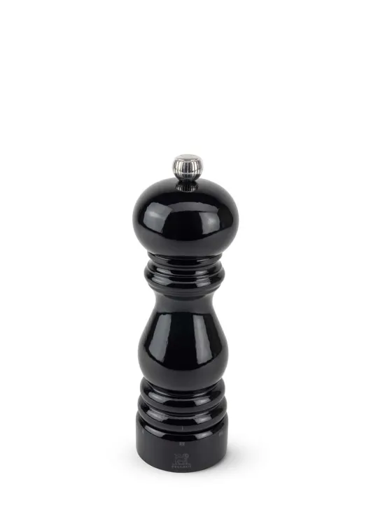 New Paris u'select U’select manual wooden pepper mill in black gloss, 18cm Pepper | Pepper Mills
