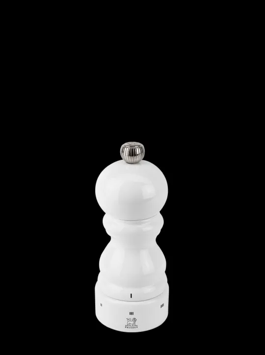 Discount Paris u'select U’select wooden manual pepper mill in white gloss, 12cm Pepper | Pepper Mills