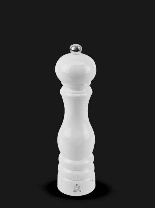 Clearance Paris u'select U’select wooden manual pepper mill with a white gloss finish, 22cm Pepper | Pepper Mills