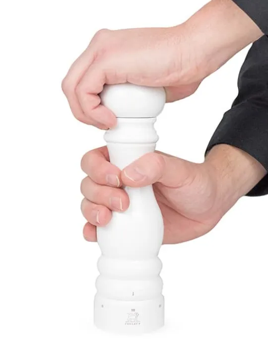 Clearance Paris u'select U’select wooden manual pepper mill with a white gloss finish, 22cm Pepper | Pepper Mills