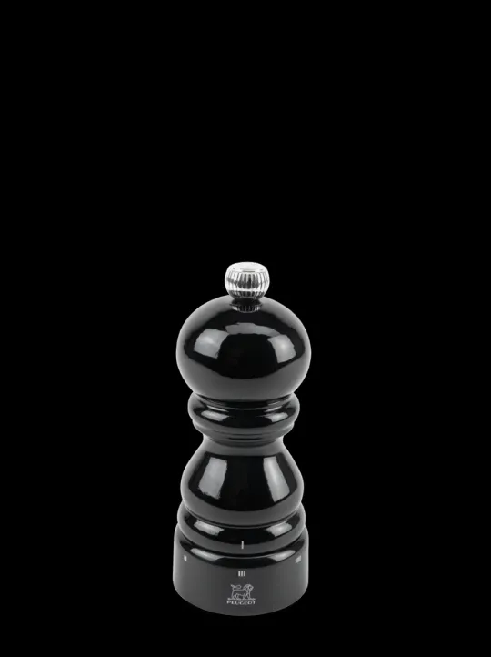 Outlet Paris u'select U’select wooden manual salt mill with a black gloss finish, 12cm Salt | Salt Mills