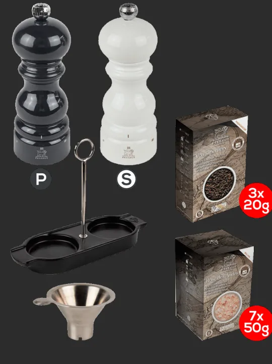Clearance Parisrama u'select and ivory pack 6in Duo of u'select wooden pepper and salt mills with stainless steel funnel For The Host With The Most | For The Foodie