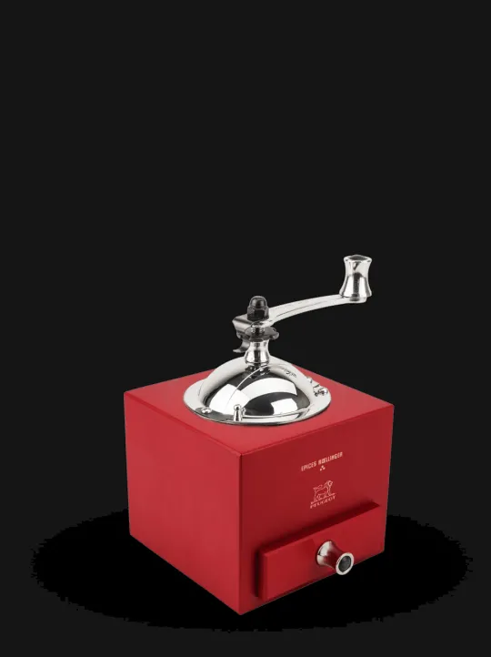 Store Roellinger Moulin à poivre manuel en bois couleur rouge piment 13 cm Pepper | Pepper Mills