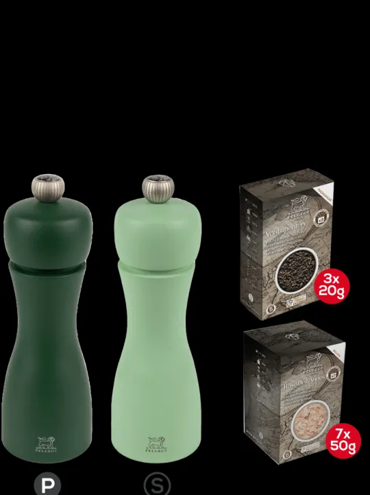 Cheap Tahiti bundle Set of 15cm wooden salt and pepper mills with spices Salt | Salt & Pepper Mill Sets