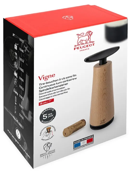 Clearance Vigne Wooden corkscrew with zamac handle, 18cm Corkscrews