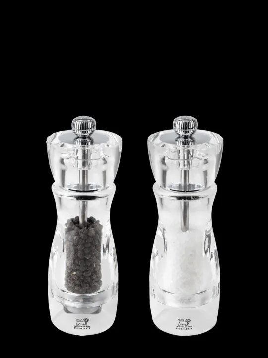 New Vittel Duo of manual salt and pepper mills, acrylic, 16 cm Salt | Salt & Pepper Mill Sets