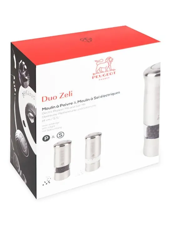 Shop Zeli Set of electric stainless steel salt and pepper mills, 14cm Salt | Salt & Pepper Mill Sets